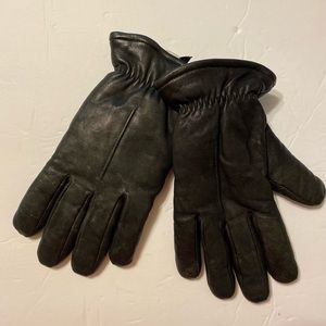 Aris - Woman’s black sheep leather wrist length gloves w/pile lining, Si…